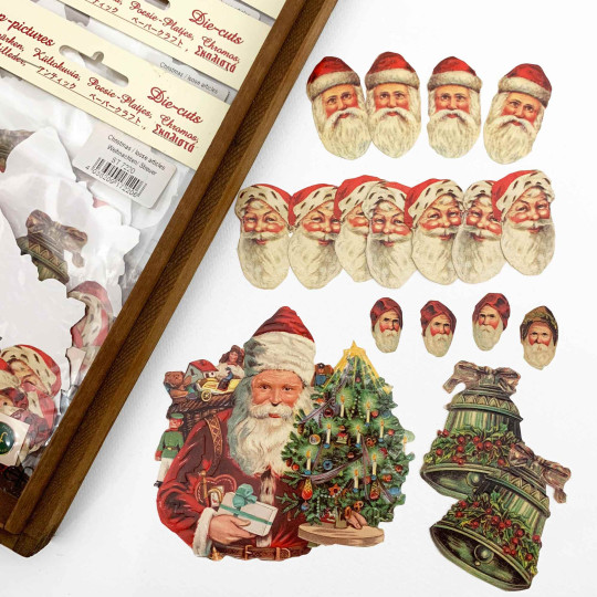 Santa Scrap Faces Loose Christmas Paper Scrap Pack